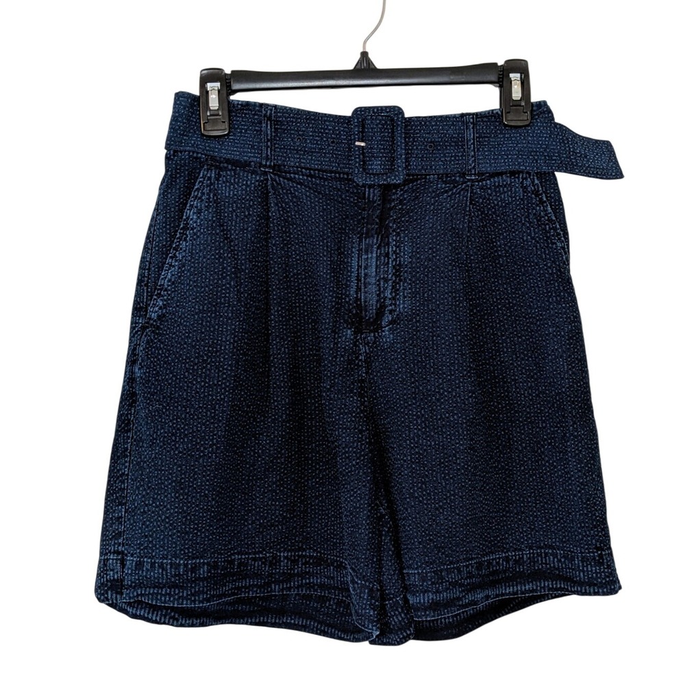 A New Day Womens Shorts High Waisted Belt Blueâ With Slight White Dots Sz. S NWT